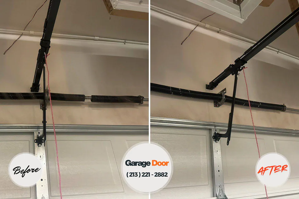 Before and after: garage door opener repair Hawarden, IA